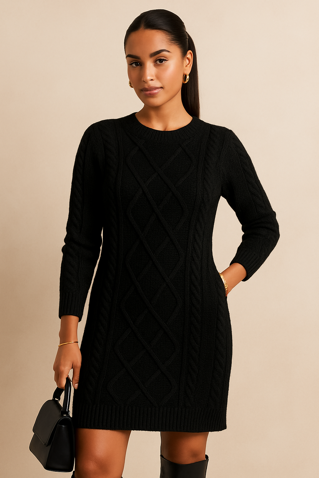 Robe en maille noir