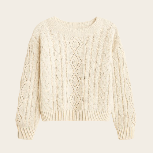 Pull en maille blanc cassé