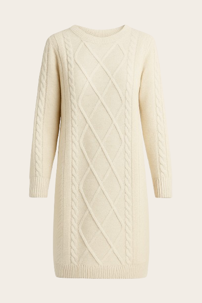 Robe en maille beige