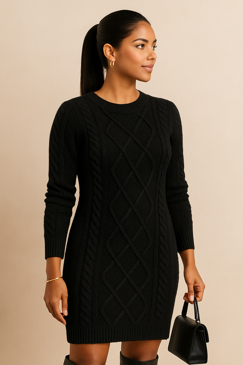 Robe en maille noir