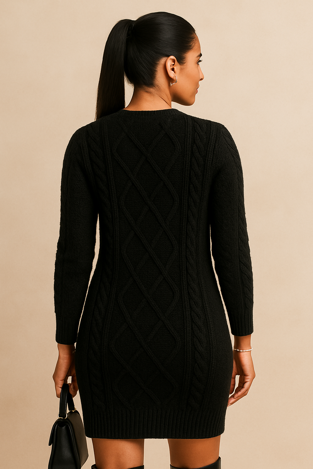 Robe en maille noir
