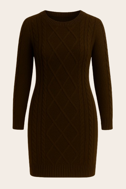 Robe en maille marron