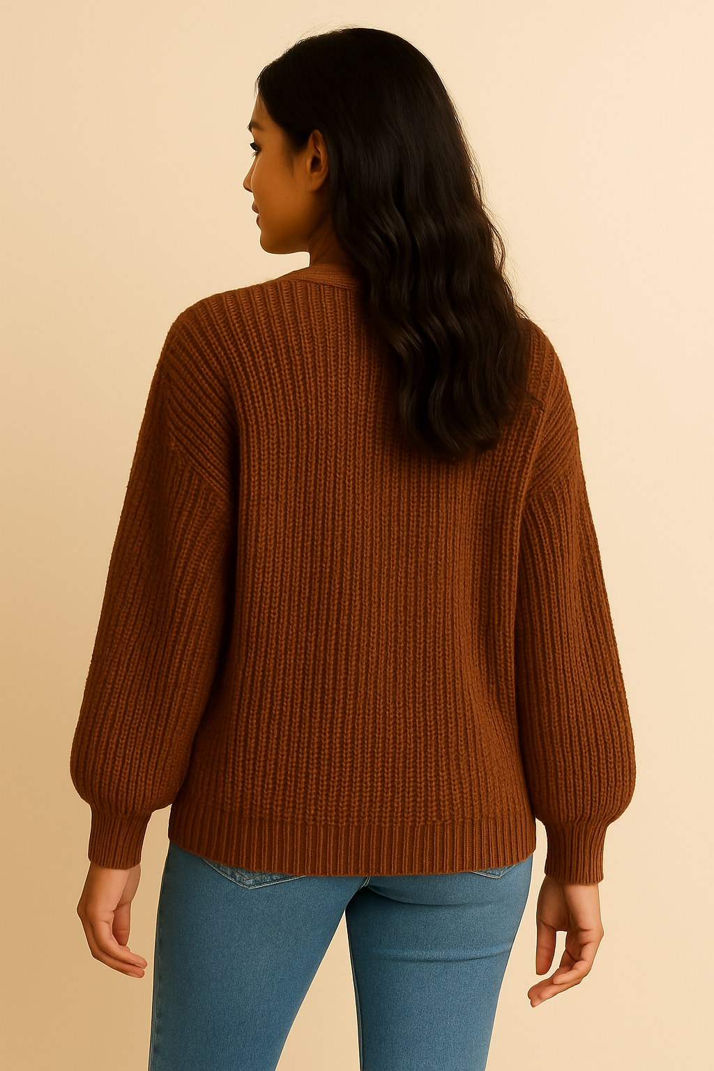 Gilet oversize marron