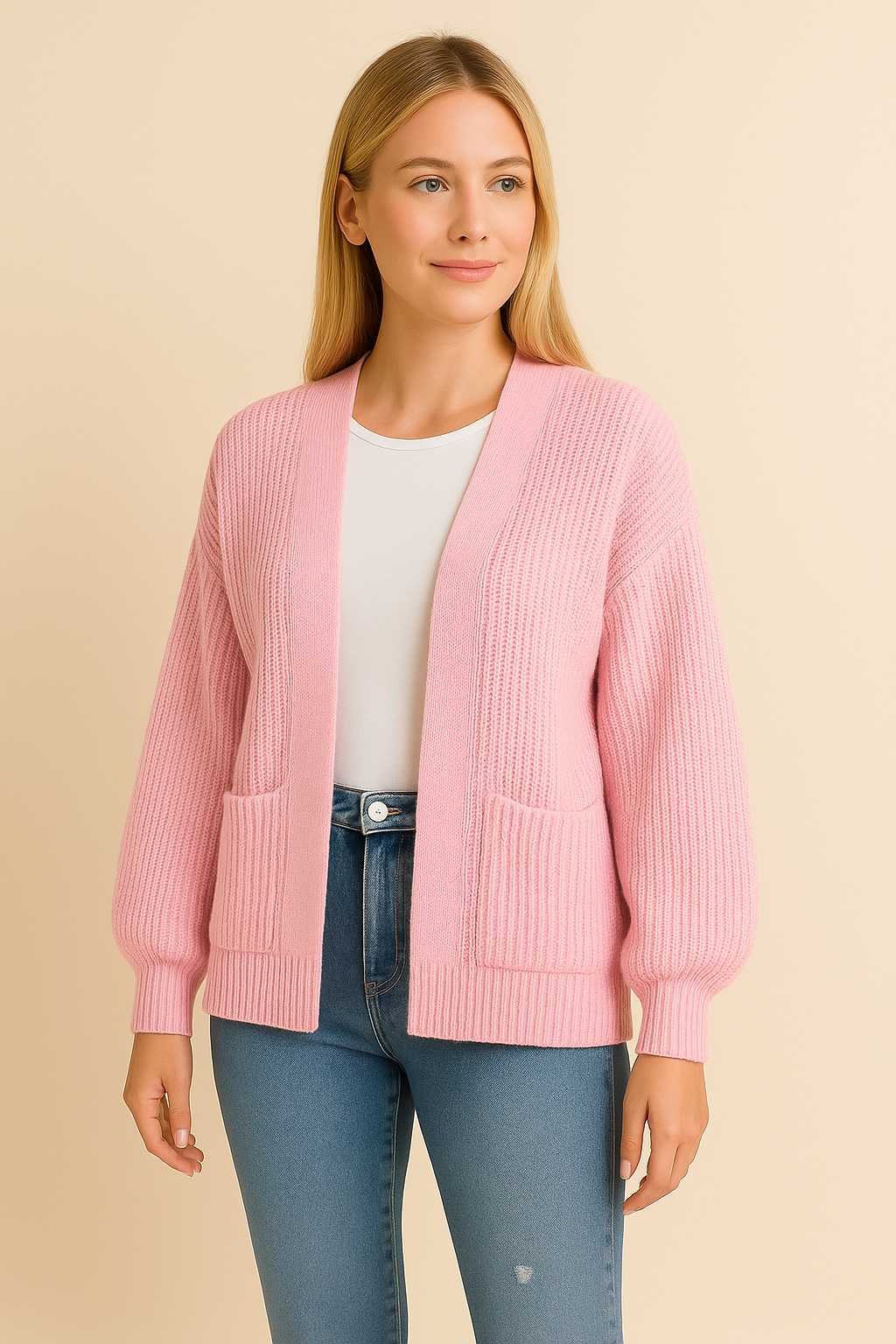 Gilet oversize rose