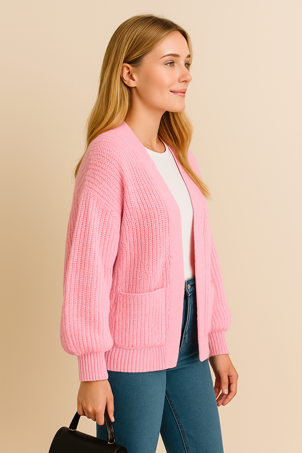 Gilet oversize rose